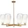 Brookhaven Almond 24"W 6 Light Champagne Stem Chandelier w/ Opal Shade
