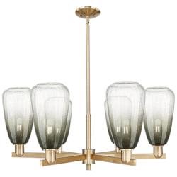 Brookhaven Almond 24"W 6 Light Champagne Stem Chandelier w/ Slate Shade