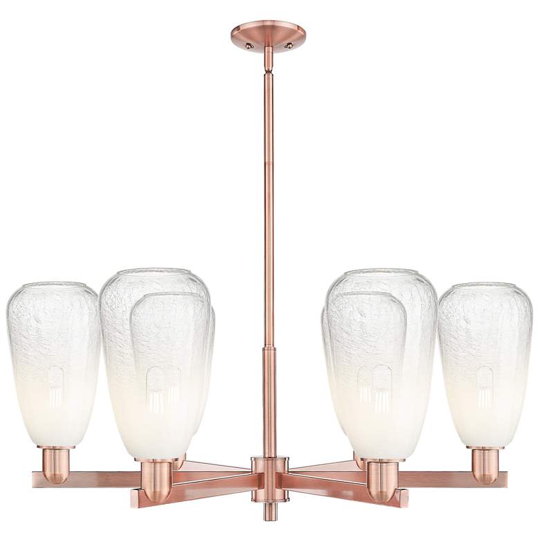 Image 1 Brookhaven Almond 24"W 6 Light Copper Stem Chandelier w/ Opal Shade