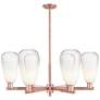 Brookhaven Almond 24"W 6 Light Copper Stem Chandelier w/ Opal Shade