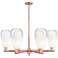 Brookhaven Almond 24"W 6 Light Copper Stem Chandelier w/ Opal Shade