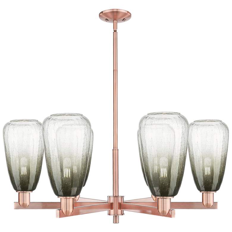 Image 1 Brookhaven Almond 24"W 6 Light Copper Stem Chandelier With Slate Shade