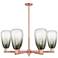 Brookhaven Almond 24"W 6 Light Copper Stem Chandelier With Slate Shade