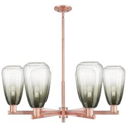 Brookhaven Almond 24"W 6 Light Copper Stem Chandelier With Slate Shade