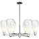Brookhaven Almond 24"W 6 Light Nickel Stem Chandelier w/ Opal Shade