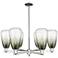 Brookhaven Almond 24"W 6 Light Nickel Stem Chandelier w/ Slate Shade