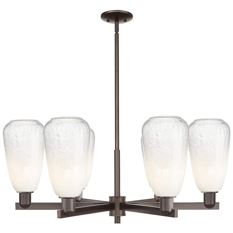 Image 1 Brookhaven Almond 24"W 6-Lt Oil Rubbed Bronze Stem Chandelier w/ Opal Shade