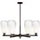 Brookhaven Almond 24"W 6-Lt Oil Rubbed Bronze Stem Chandelier w/ Opal Shade