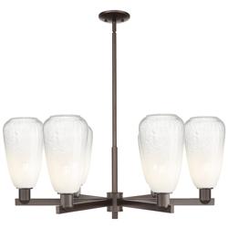 Brookhaven Almond 24"W 6-Lt Oil Rubbed Bronze Stem Chandelier w/ Opal Shade