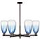 Brookhaven Almond 24"W 6-Lt Oiled Bronze Stem Chandelier w/ Sapphire Shade
