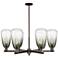Brookhaven Almond 24"W 6-Lt Oiled Bronze Stem Chandelier w/ Slate Shade