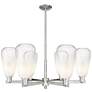Brookhaven Almond 24"W 6-Lt Satin Nickel Stem Chandelier w/ Opal Shade