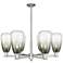 Brookhaven Almond 24"W 6-Lt Satin Nickel Stem Chandelier w/ Slate Shade