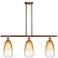 Brookhaven Almond 36"W 3-Light Antique Copper Island Light w/ Amber Shade