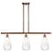 Brookhaven Almond 36"W 3-Light Antique Copper Island Light w/ Opal Shade