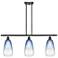 Brookhaven Almond 36"W 3-Light Bronze Island Light w/ Sapphire Shade