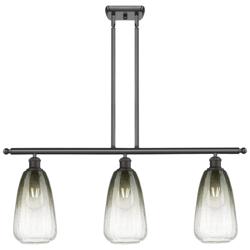 Brookhaven Almond 36"W 3-Light Bronze Island Light w/ Slate Shade