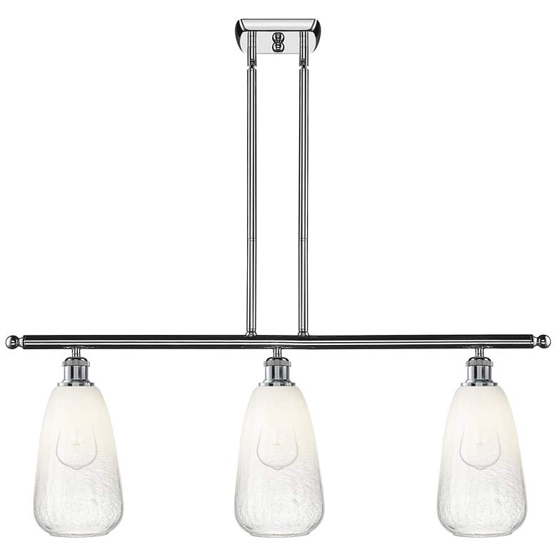 Image 1 Brookhaven Almond 36"W 3-Light Polished Chrome Island Light w/ Opal Shade