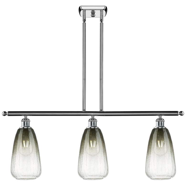 Image 1 Brookhaven Almond 36"W 3-Light Polished Chrome Island Light w/ Slate Shade