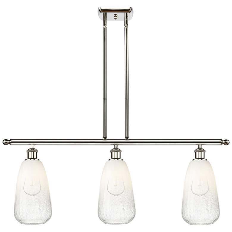 Image 1 Brookhaven Almond 36"W 3-Light Polished Nickel Island Light w/ Opal Shade