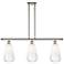 Brookhaven Almond 36"W 3-Light Polished Nickel Island Light w/ Opal Shade