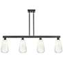 Brookhaven Almond 48"W 4 Light Black Stem Island Light w/ Opal Shade