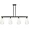 Brookhaven Almond 48"W 4 Light Black Stem Island Light w/ Opal Shade