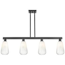 Brookhaven Almond 48"W 4 Light Black Stem Island Light w/ Opal Shade