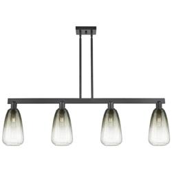 Brookhaven Almond 48"W 4 Light Black Stem Island Light w/ Slate Shade