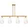 Brookhaven Almond 48"W 4 Light Brass Stem Island Light w/ Opal Shade