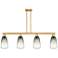 Brookhaven Almond 48"W 4 Light Brass Stem Island Light w/ Slate Shade