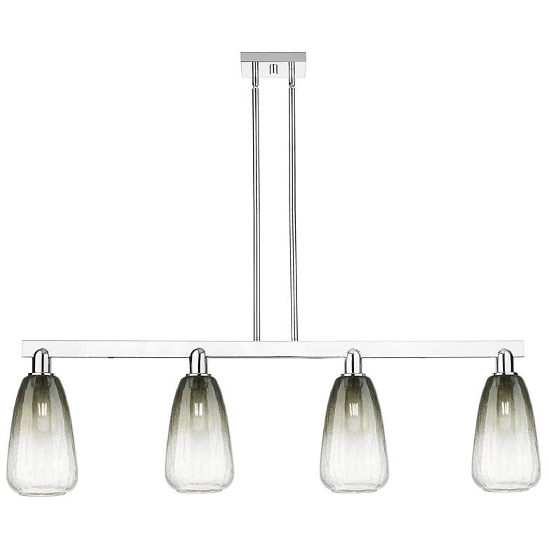 Image 1 Brookhaven Almond 48"W 4 Light Chrome Stem Island Light w/ Slate Shade