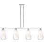 Brookhaven Almond 48"W 4 Light Chrome Stem Island Light With Opal Shade
