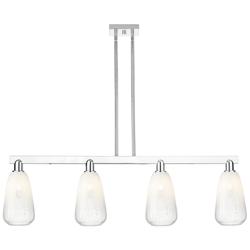 Brookhaven Almond 48"W 4 Light Chrome Stem Island Light With Opal Shade