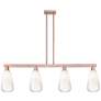 Brookhaven Almond 48"W 4 Light Copper Stem Island Light With Opal Shade