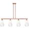 Brookhaven Almond 48"W 4 Light Copper Stem Island Light With Opal Shade