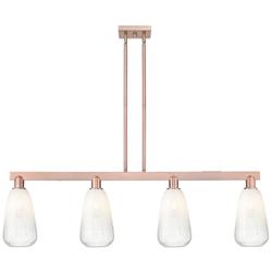 Brookhaven Almond 48"W 4 Light Copper Stem Island Light With Opal Shade