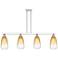 Brookhaven Almond 48"W 4 Light Nickel Stem Island Light w/ Amber Shade