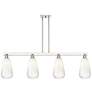 Brookhaven Almond 48"W 4 Light Nickel Stem Island Light w/ Opal Shade