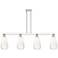 Brookhaven Almond 48"W 4 Light Nickel Stem Island Light w/ Opal Shade