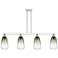 Brookhaven Almond 48"W 4 Light Nickel Stem Island Light w/ Slate Shade