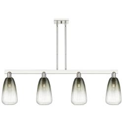 Brookhaven Almond 48"W 4 Light Nickel Stem Island Light w/ Slate Shade