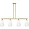 Brookhaven Almond 48"W 4-Lt Antique Brass Stem Island-Lt w/ Opal Shade