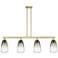 Brookhaven Almond 48"W 4-Lt Antique Brass Stem Island-Lt w/ Slate Shade