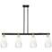 Brookhaven Almond 48"W 4-Lt Black Brass Stem Island-Lt w/ Opal Shade