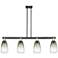 Brookhaven Almond 48"W 4-Lt Black Brass Stem Island-Lt w/ Slate Shade