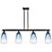 Brookhaven Almond 48"W 4-Lt Black Stem Island-Lt w/ Sapphire Shade