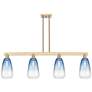 Brookhaven Almond 48"W 4-Lt Champagne Stem Island-Lt w/ Clear Shade