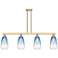 Brookhaven Almond 48"W 4-Lt Champagne Stem Island-Lt w/ Clear Shade