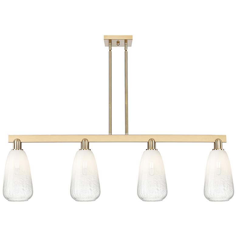 Image 1 Brookhaven Almond 48"W 4-Lt Champagne Stem Island-Lt w/ Opal Shade
